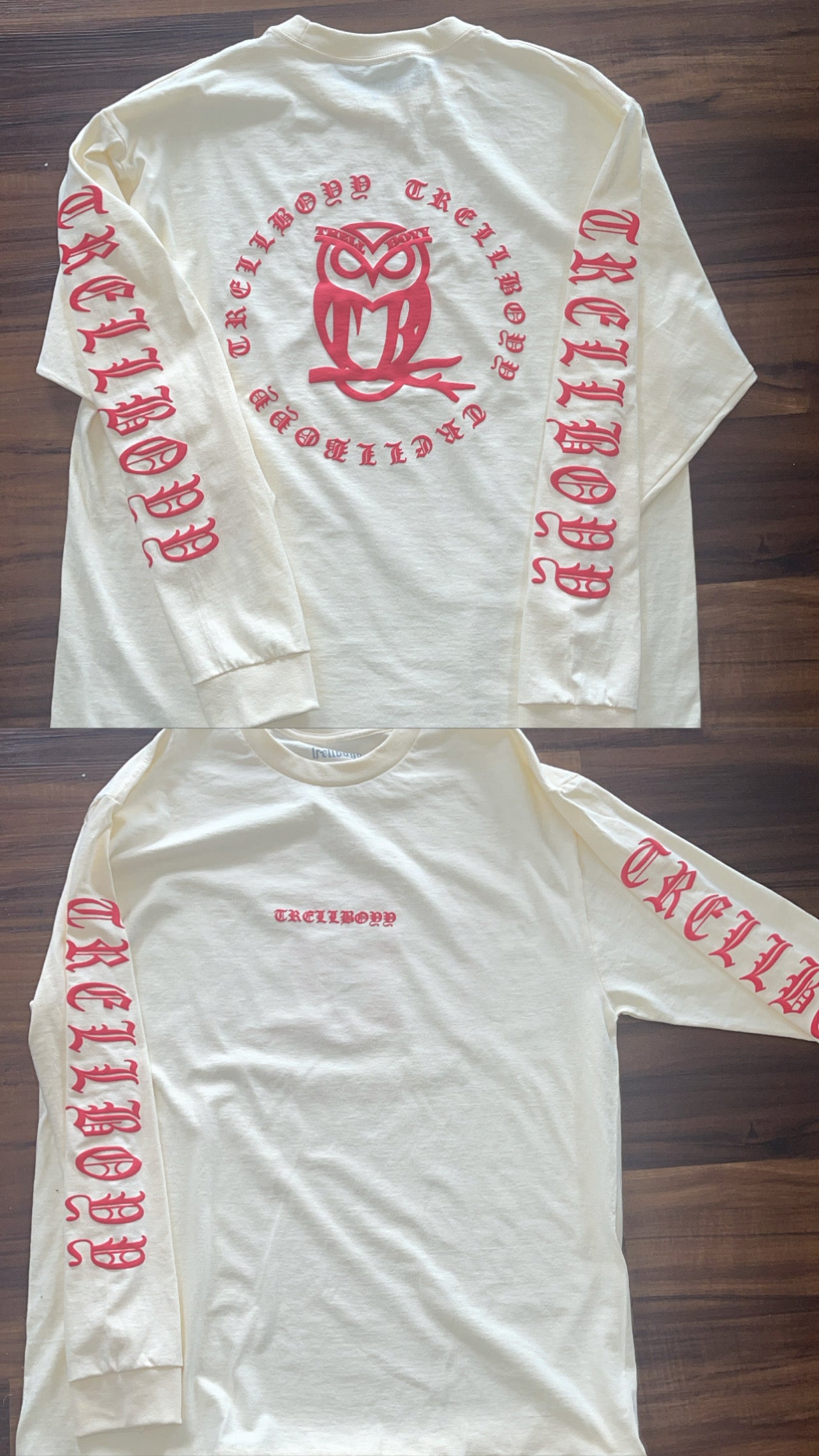 Old English Logo Tee (Cream/Red)