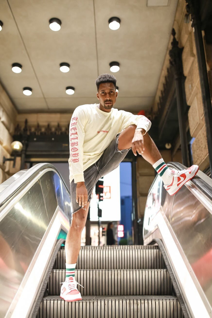 Old English Logo Tee (Cream/Red)